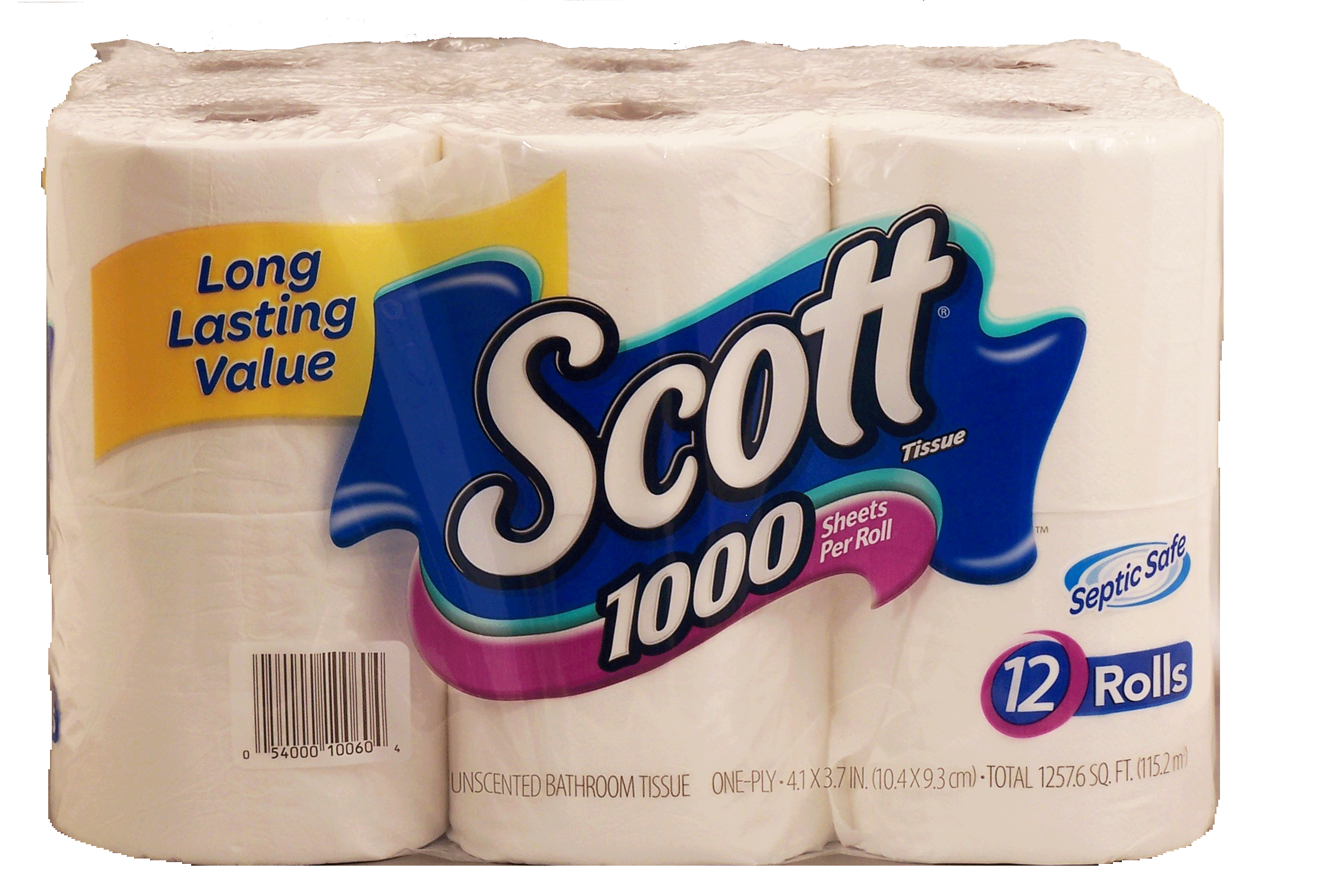 Scott  unscented bathroom tissue, one-ply, 1,257.6 sq. ft., septic safe Full-Size Picture